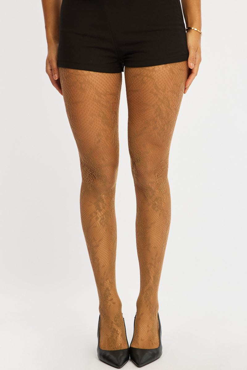 Brown Lace Tights - Image 2