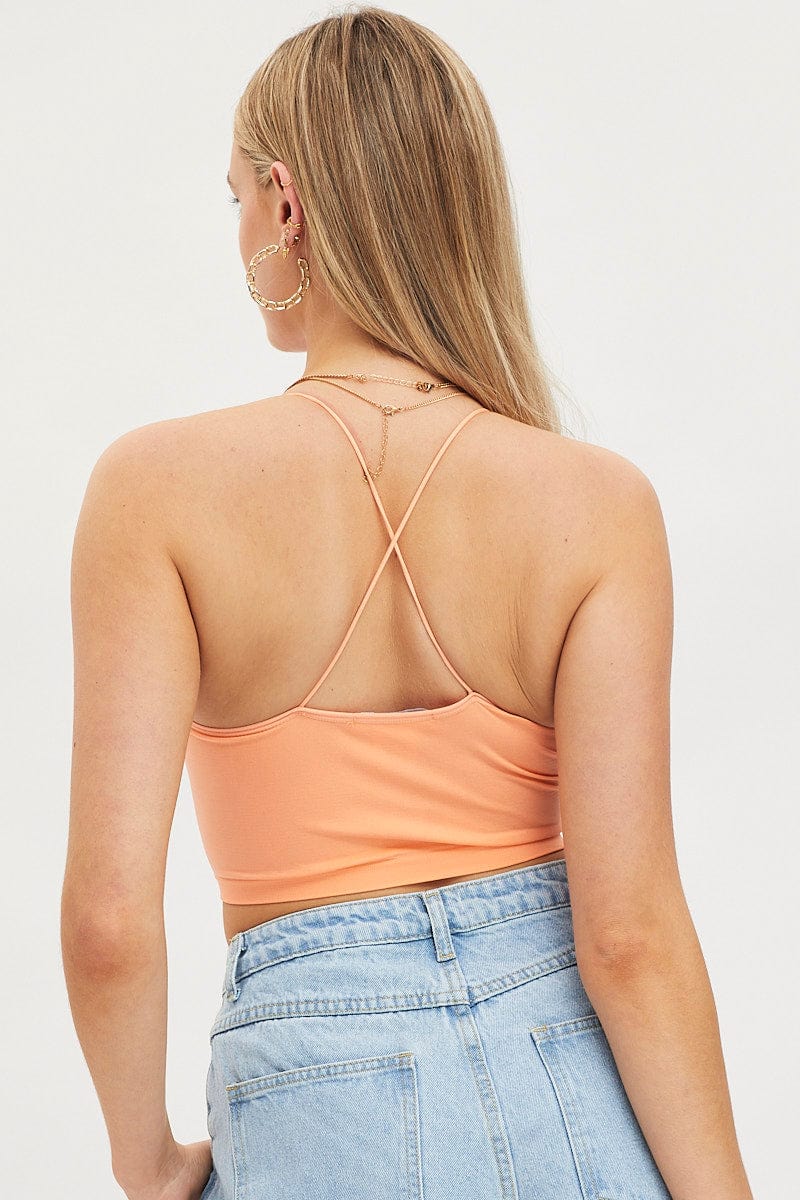 Brown Singlet Crop Top Seamless - Image 5