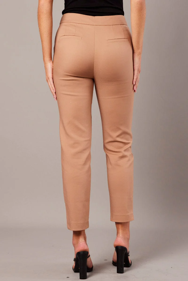 Brown Slim Pants High Rise - Image 5