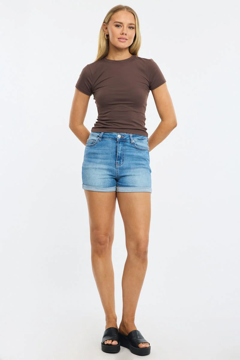 Brown Supersoft Crew Neck Short Sleeve - Image 2