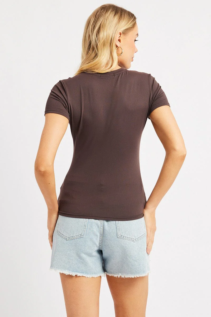Brown Supersoft Top Short Sleeve - Image 5