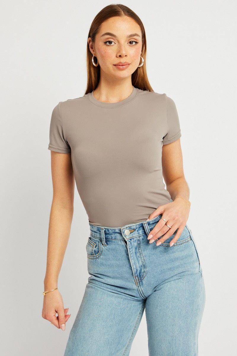 Brown Supersoft Top Short Sleeve - Image 3