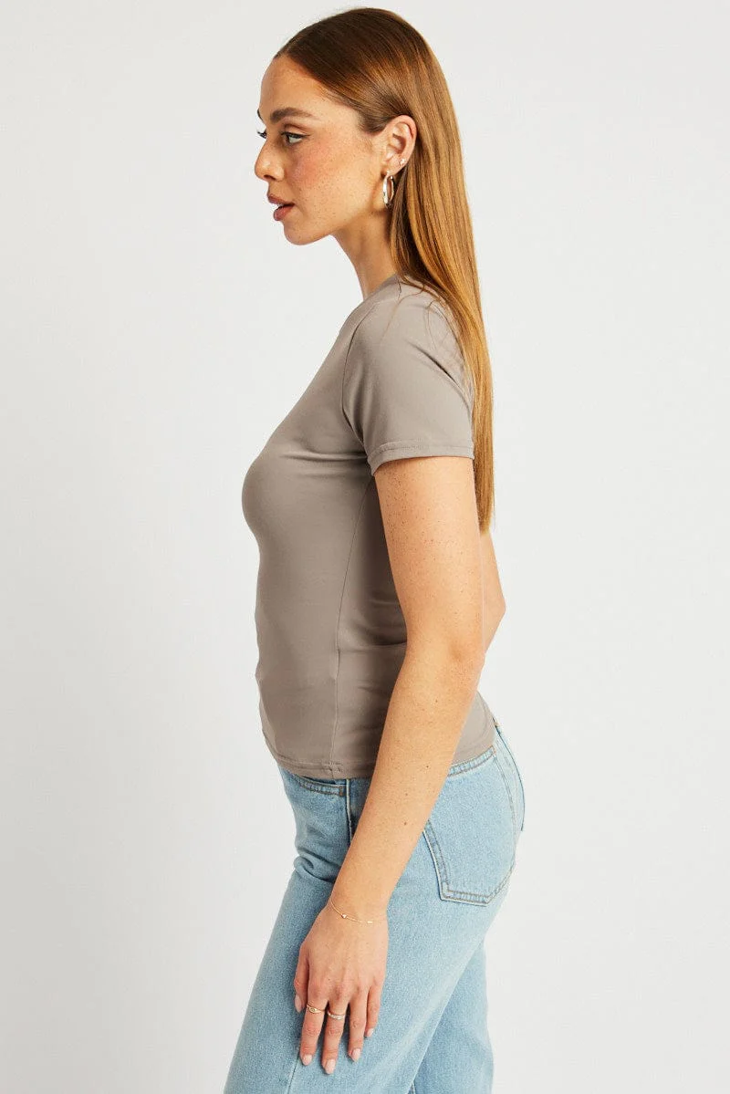Brown Supersoft Top Short Sleeve - Image 4