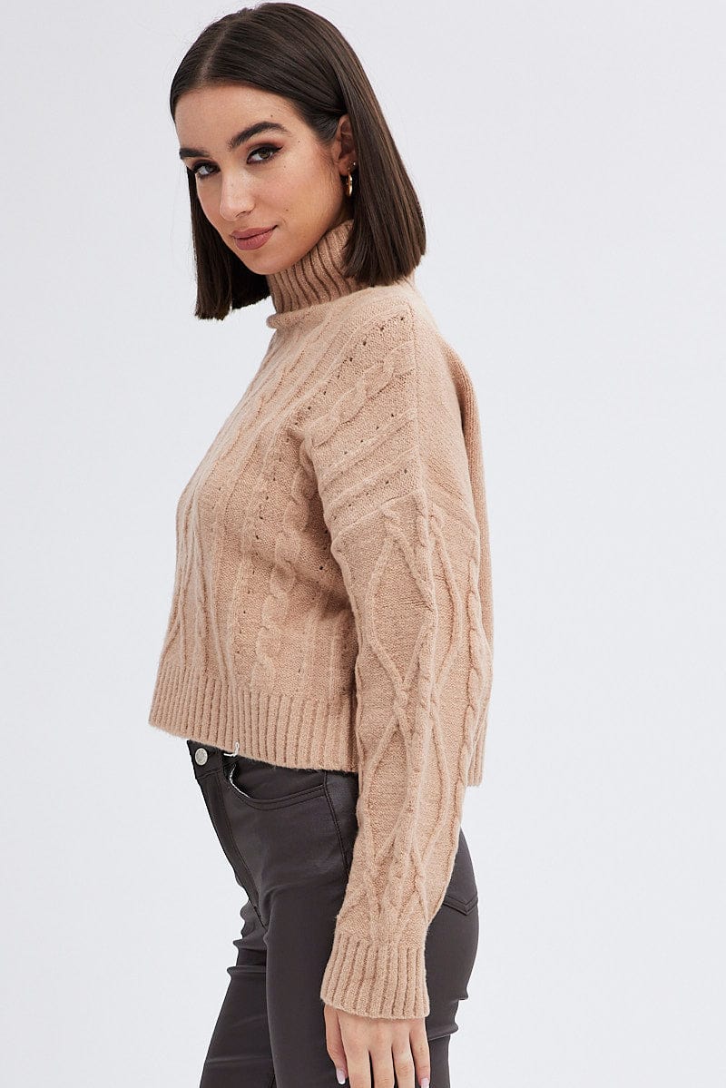 Cable Knit Jumper High neck - Image 4