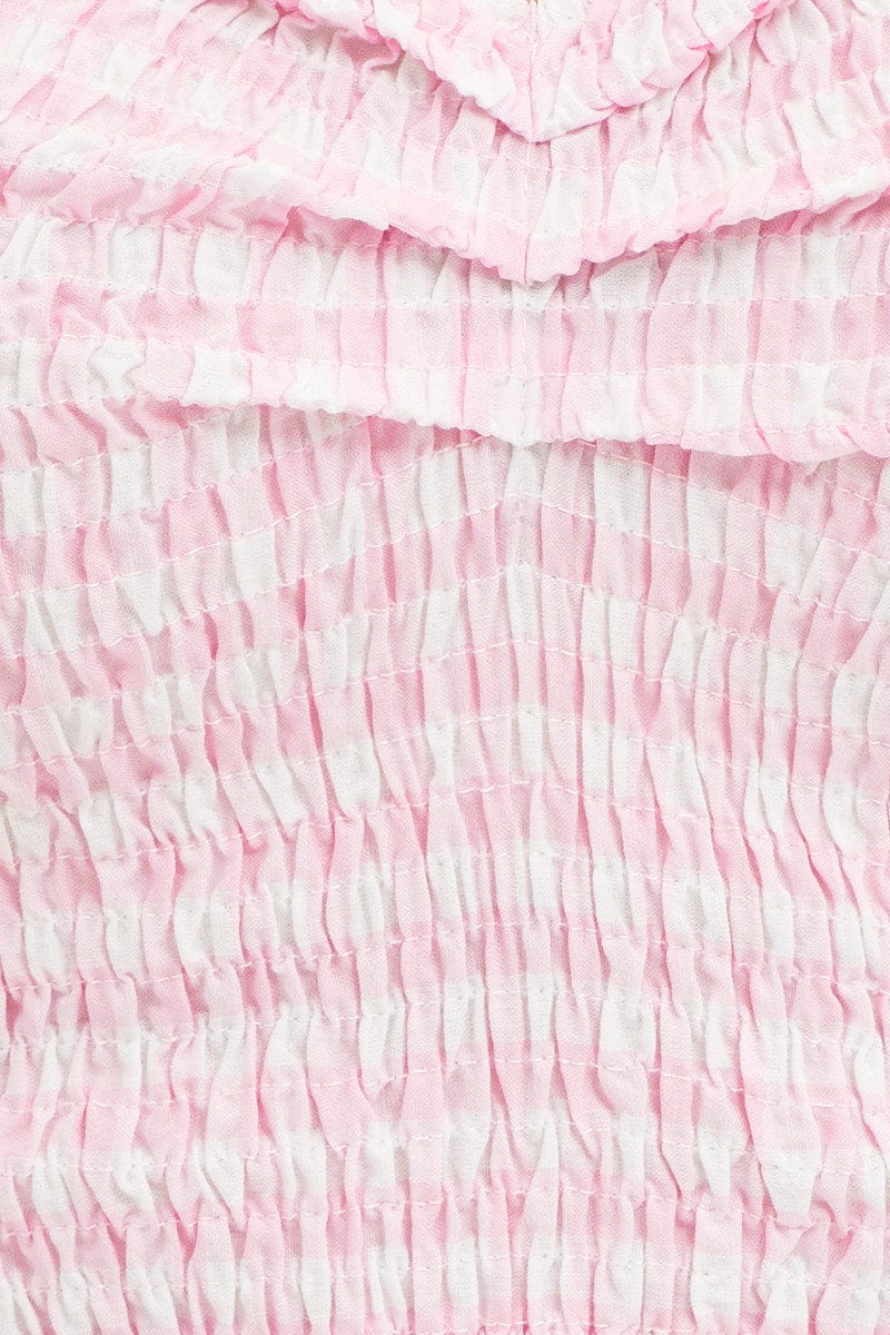 Check Crop Top Long Sleeve - Image 6