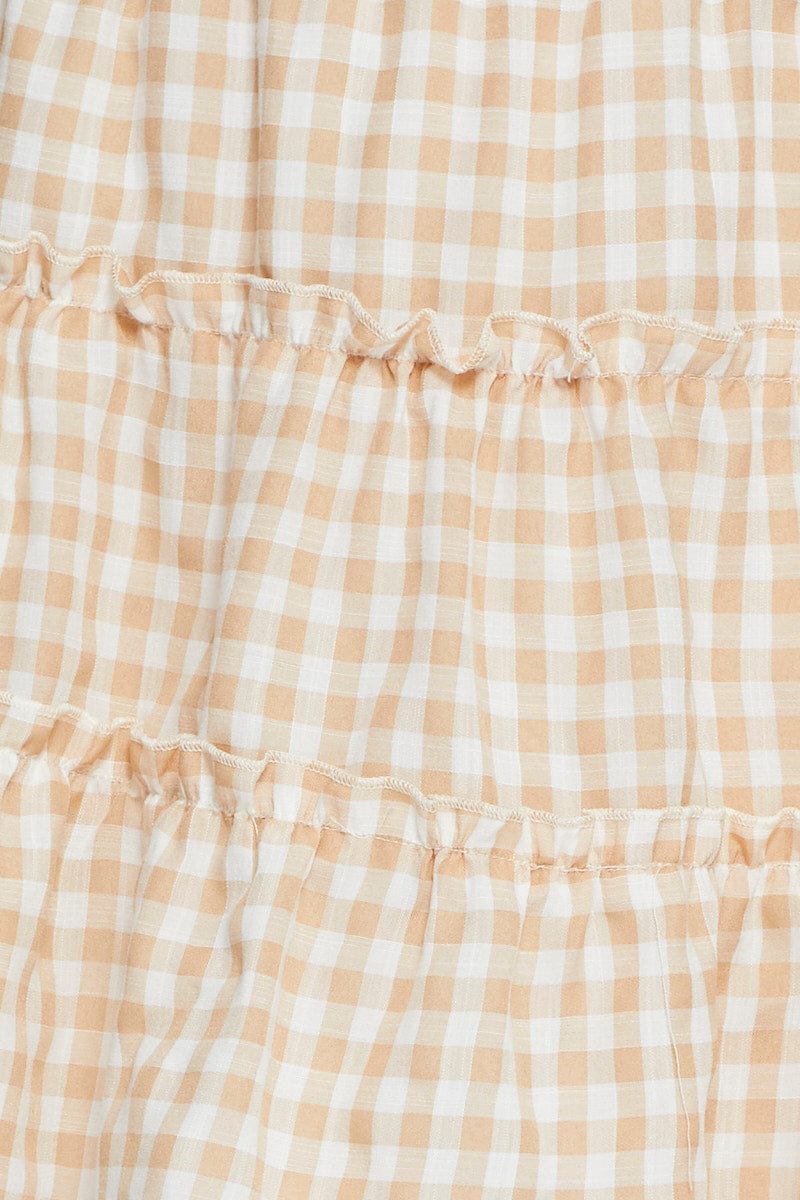 Check Gingham Mini Skater Skirt - Image 6