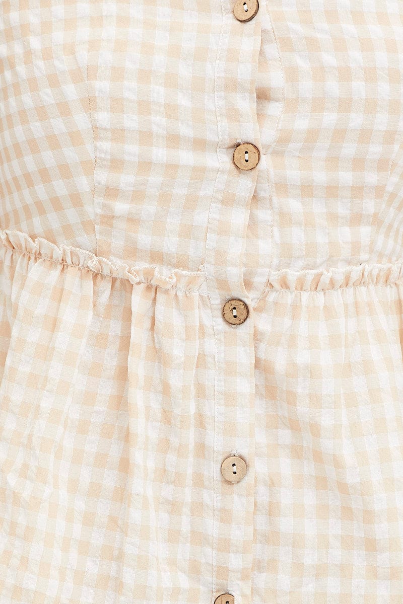 Check Tiered Dress Short Sleeve Mini - Image 6