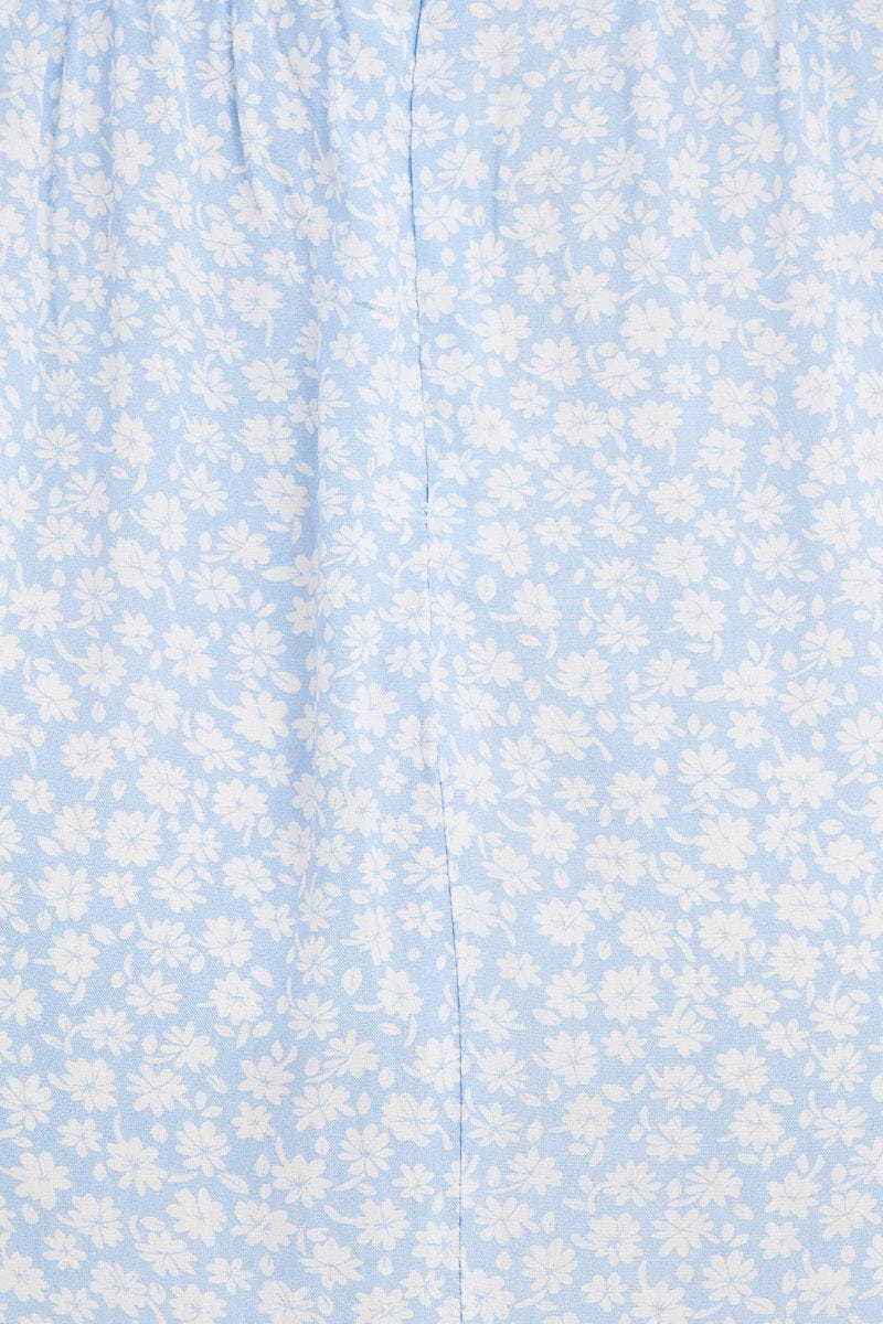 Daisy Print Long Sleeve A-Line Mini Dress - Image 6