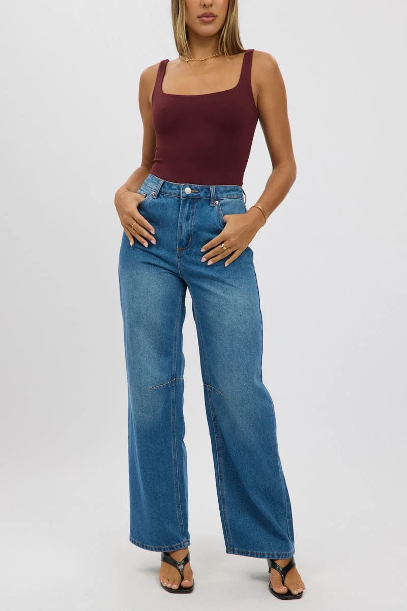 Denim Barrel Jeans Mid Rise - Image 3