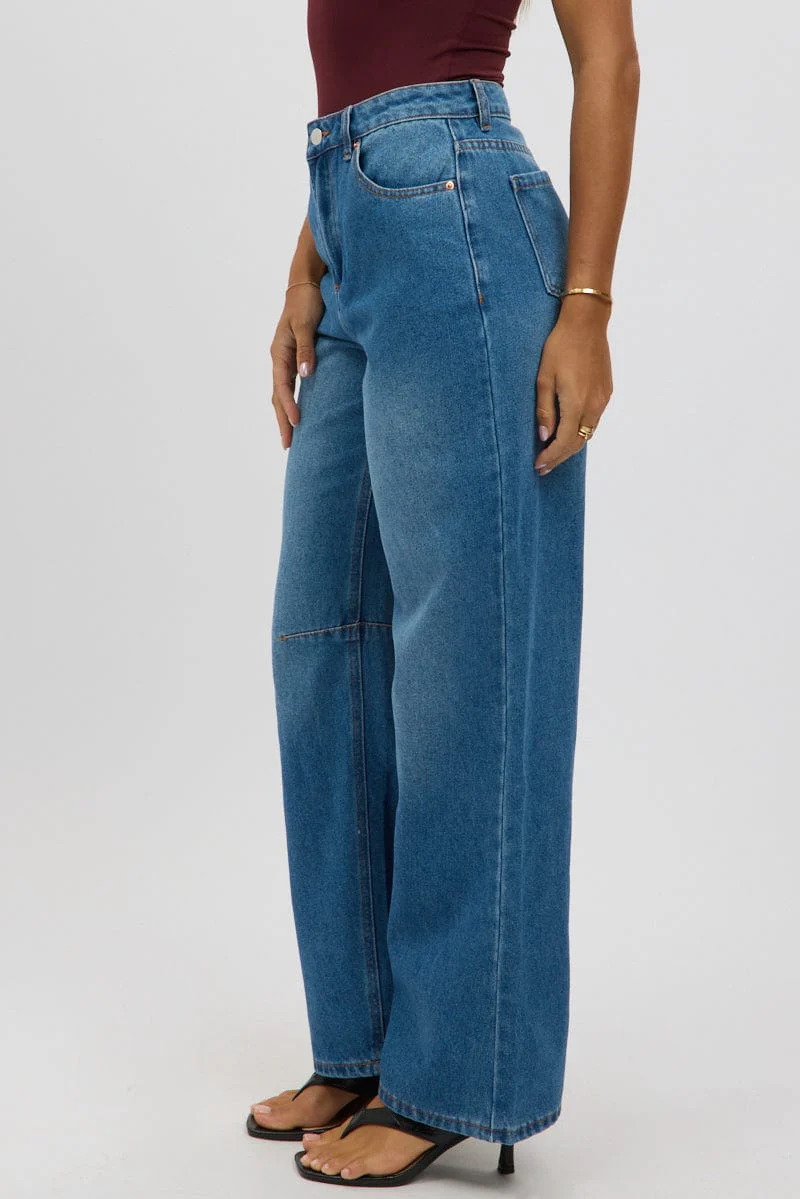 Denim Barrel Jeans Mid Rise - Image 4