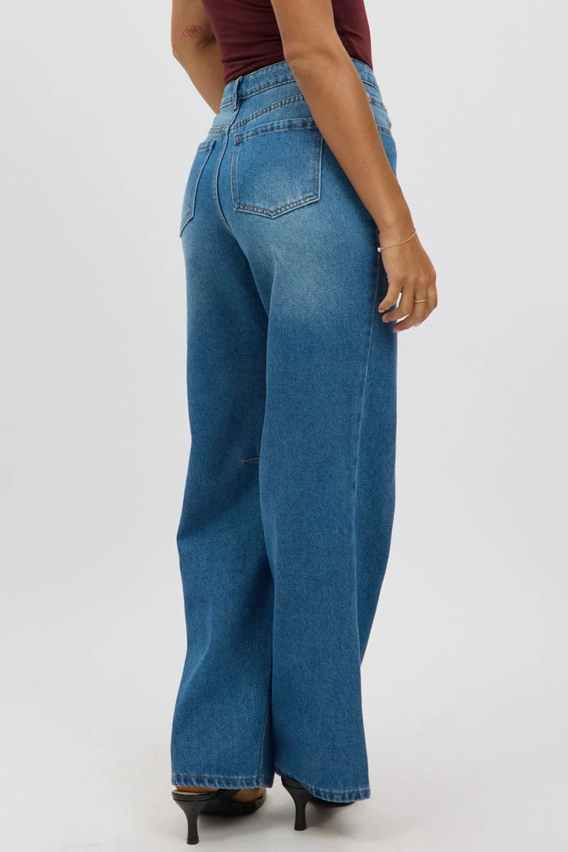 Denim Barrel Jeans Mid Rise - Image 5