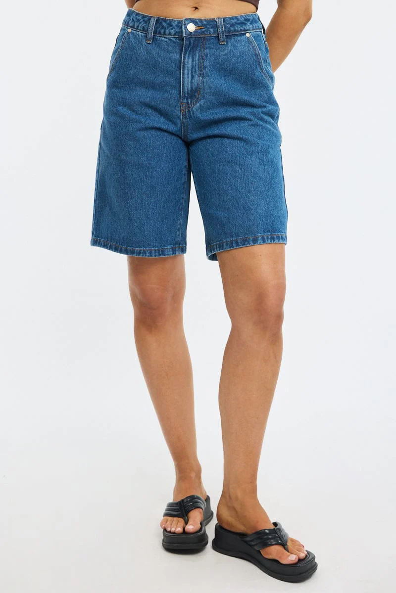 Denim Bermuda Shorts Mid Rise - Image 2