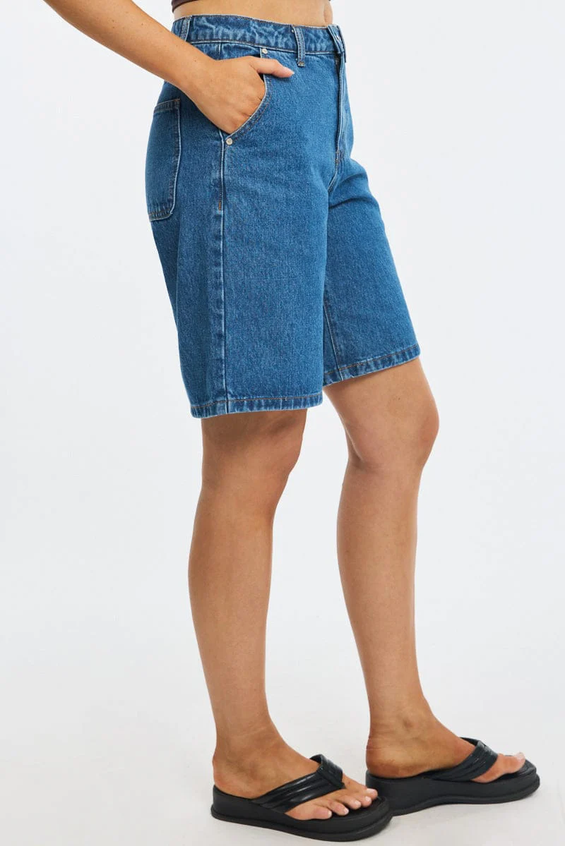 Denim Bermuda Shorts Mid Rise - Image 3