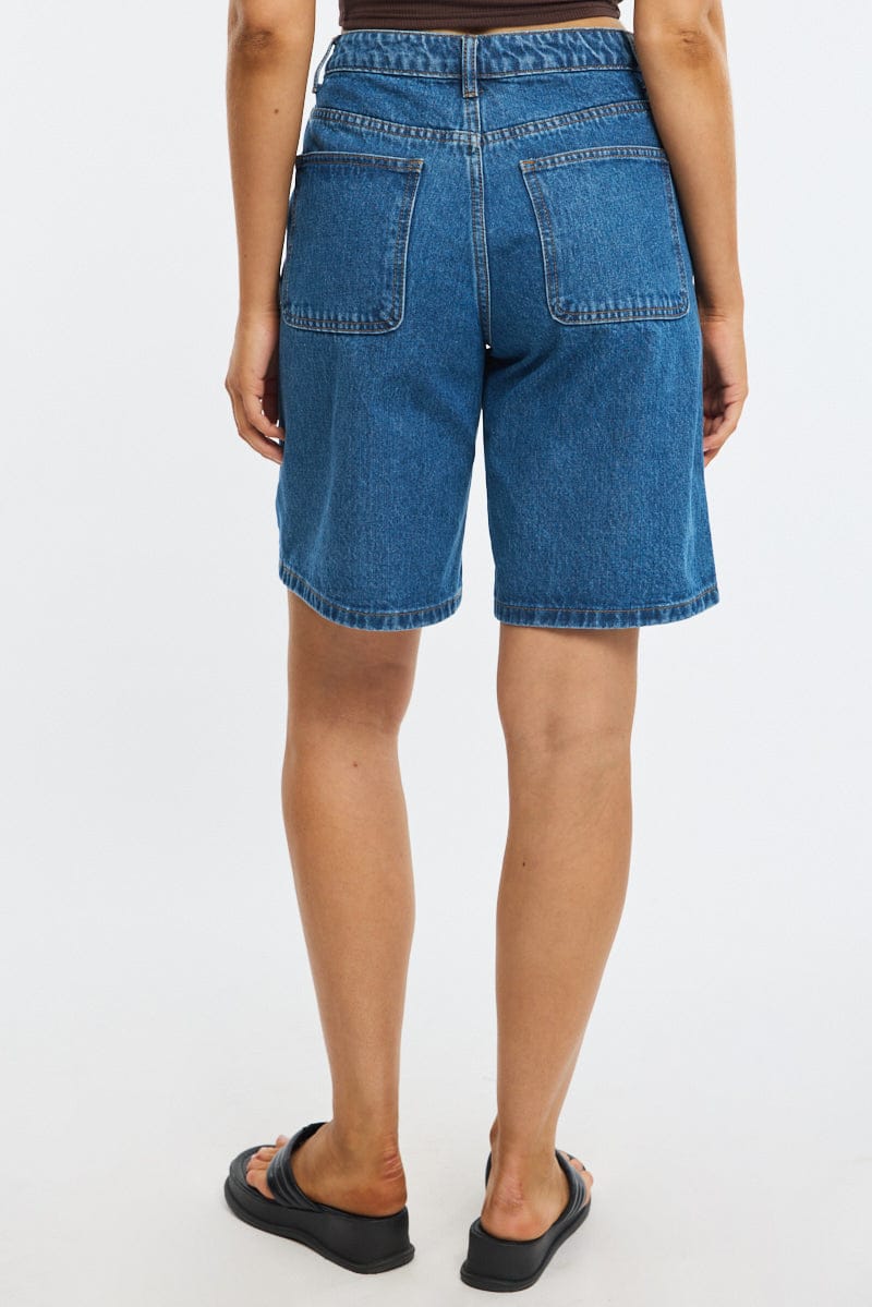 Denim Bermuda Shorts Mid Rise - Image 4