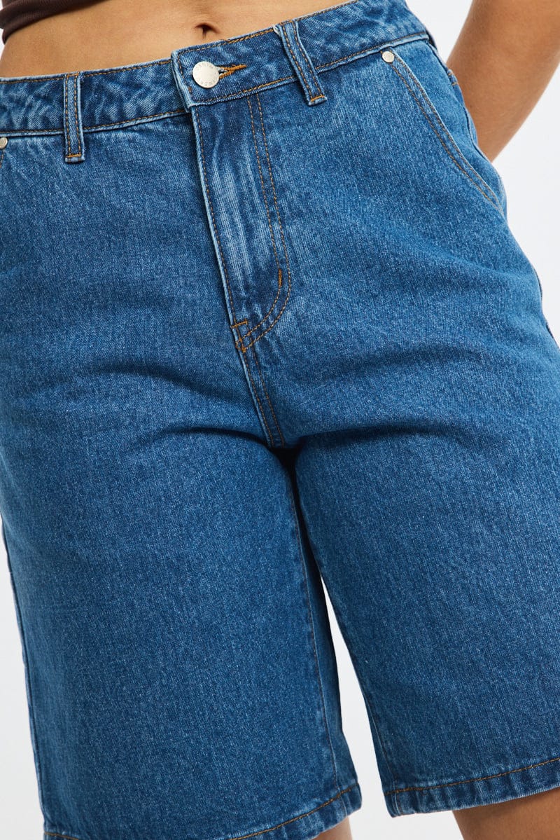 Denim Bermuda Shorts Mid Rise - Image 5