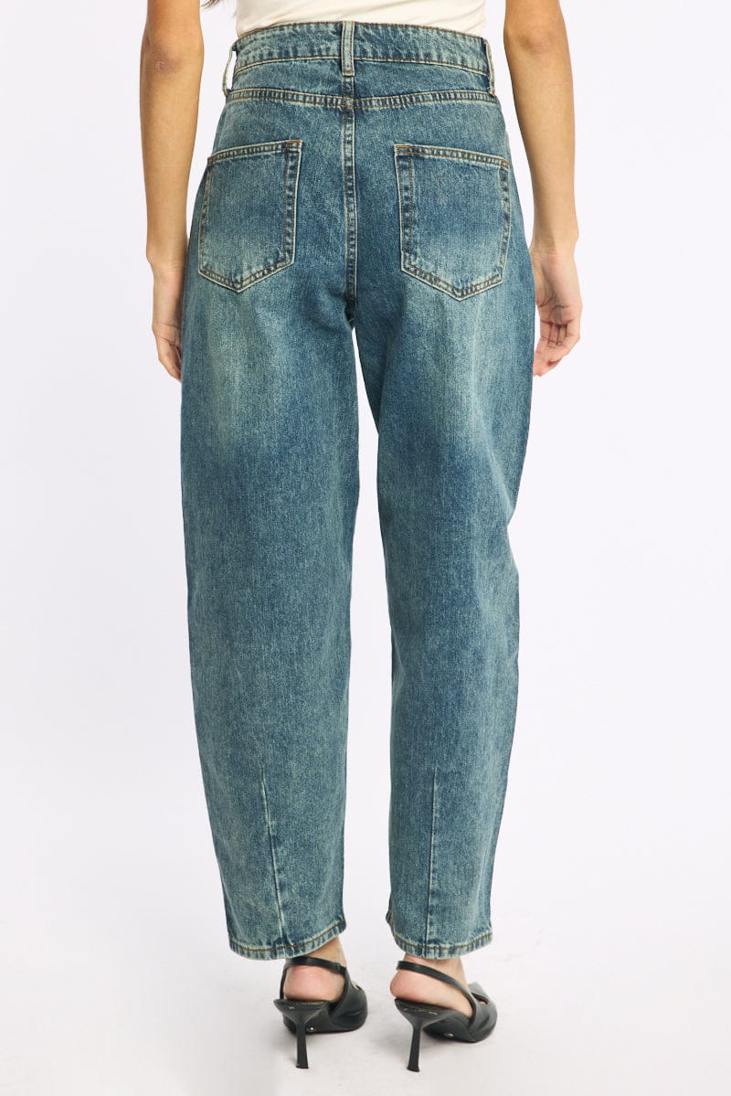 Denim Denim Barrel Leg Jeans Mid Rise - Image 5