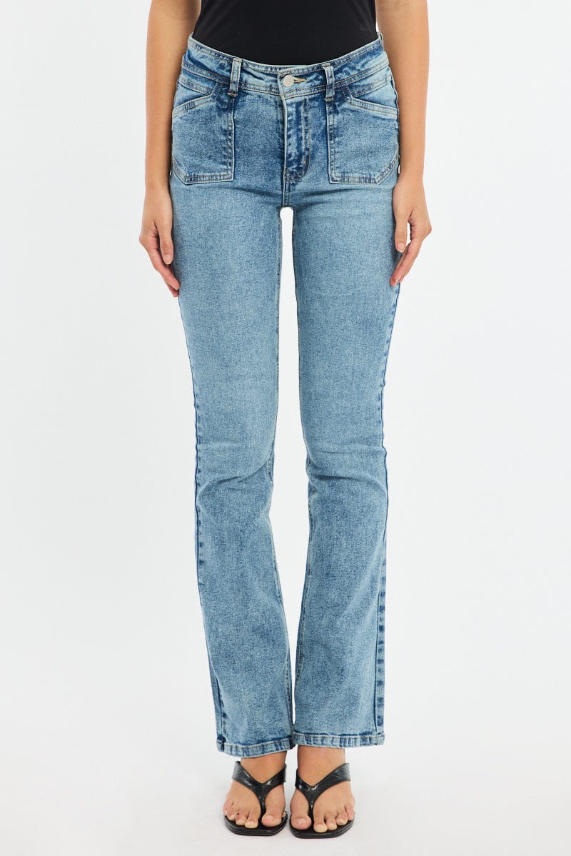 Denim Flare Jeans Mid Rise - Image 2