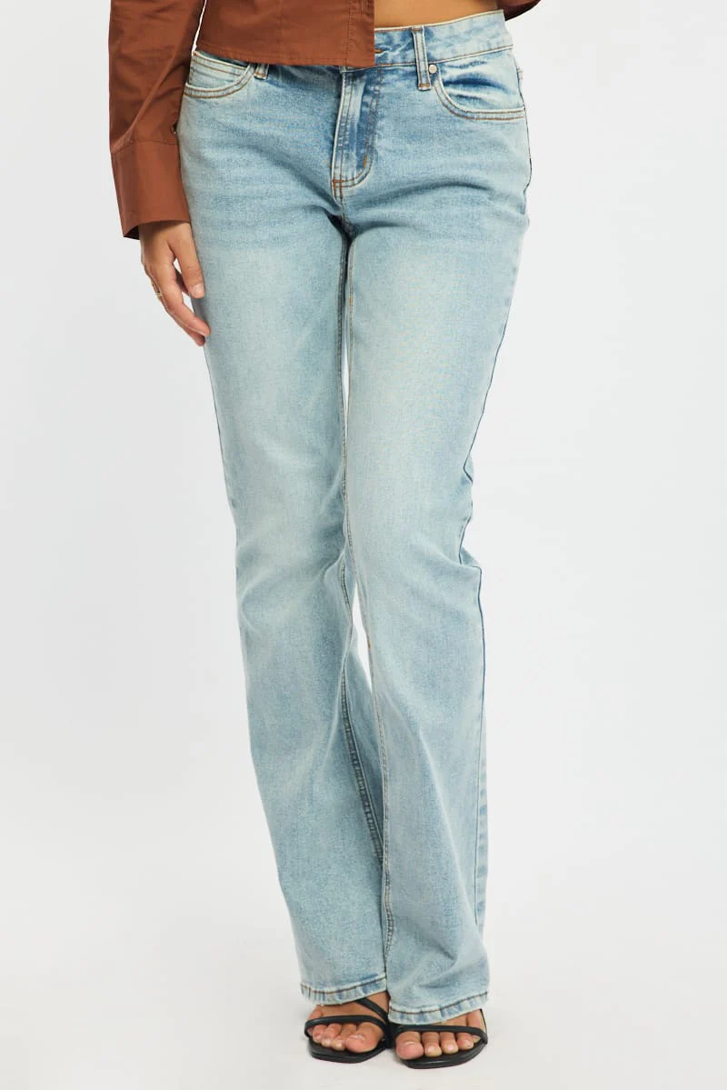 Denim Flare Leg Jeans Stretch Denim - Image 3