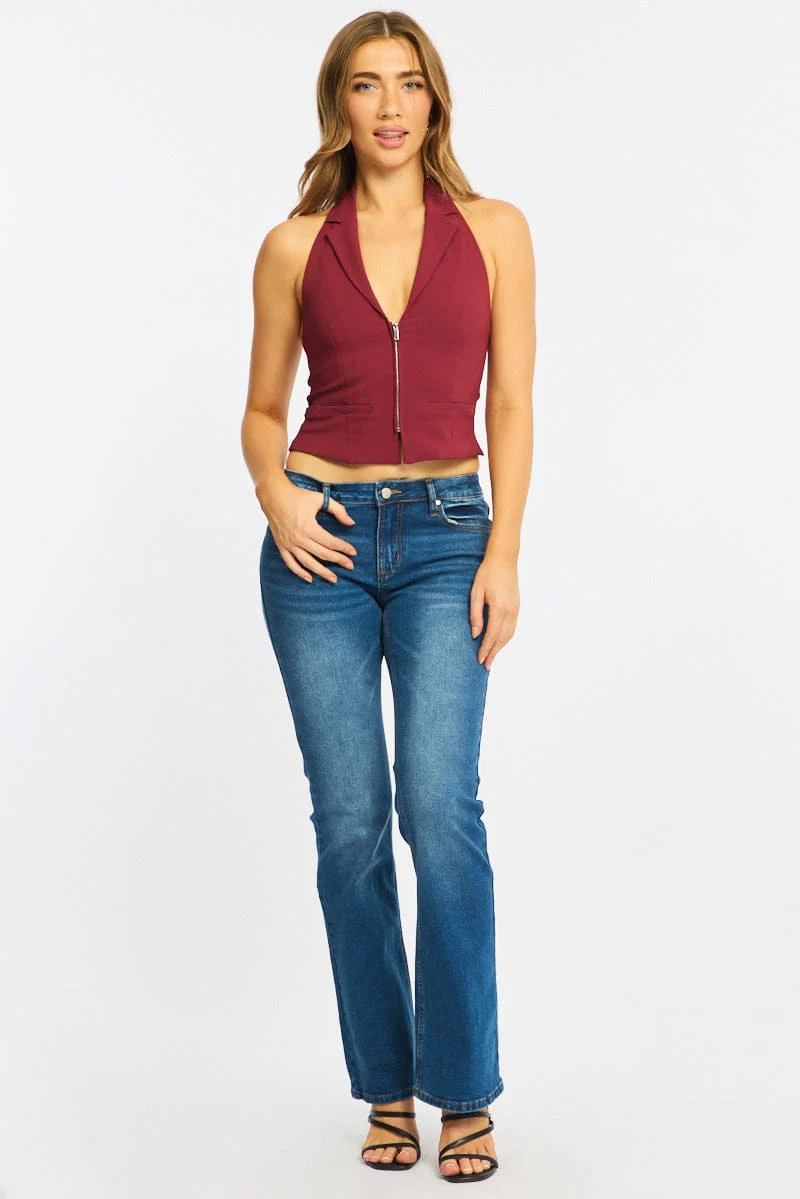 Denim Flare Leg Jeans Stretch Denim - Image 3
