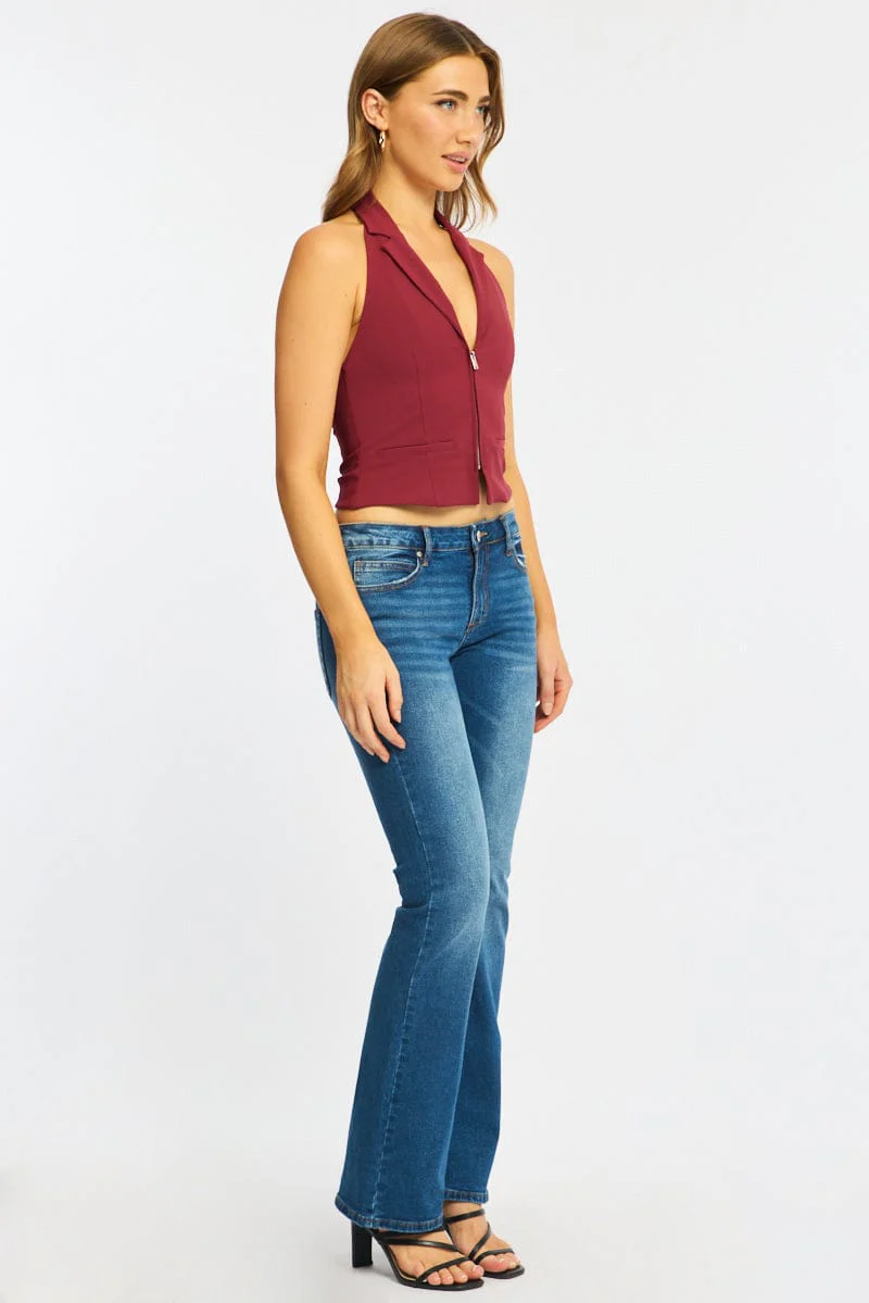 Denim Flare Leg Jeans Stretch Denim - Image 4