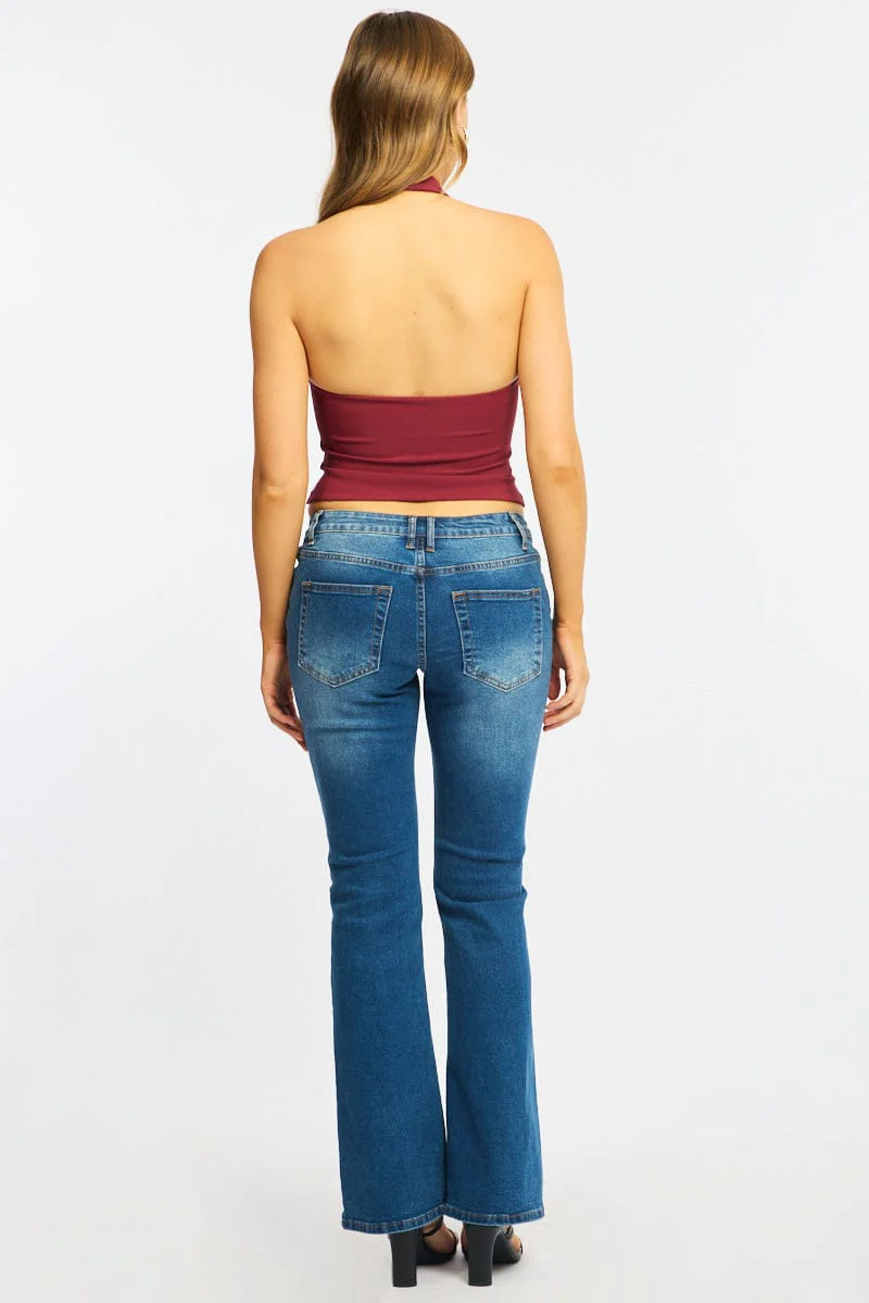Denim Flare Leg Jeans Stretch Denim - Image 5