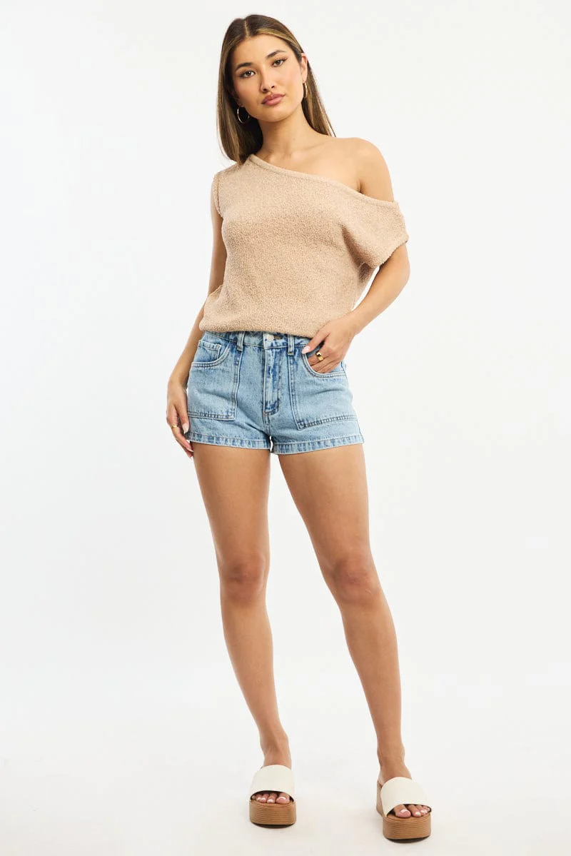 Denim Micro Shorts Low Rise