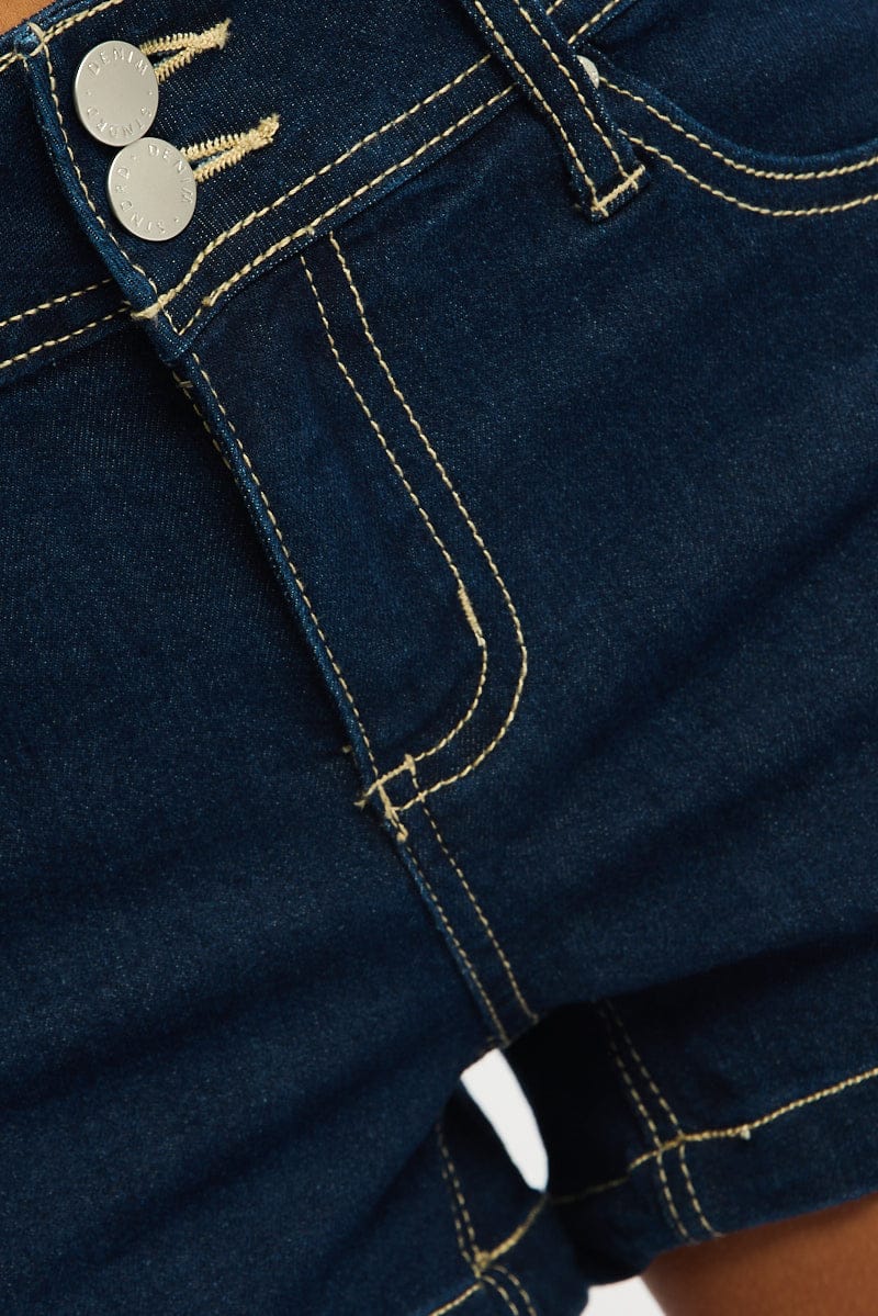 Denim Micro Shorts Low Rise - Image 6