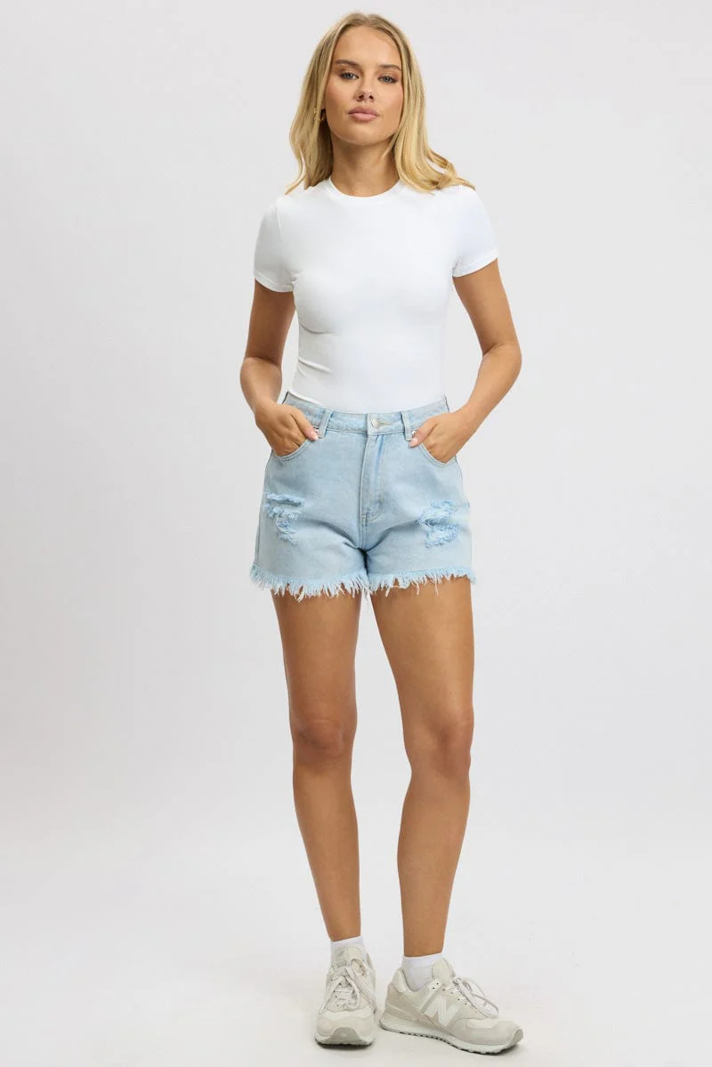 Denim Relaxed Shorts High Rise - Image 2