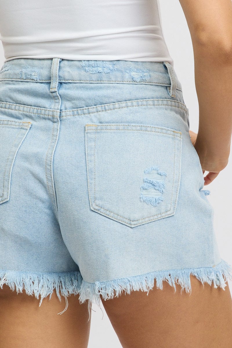 Denim Relaxed Shorts High Rise - Image 6