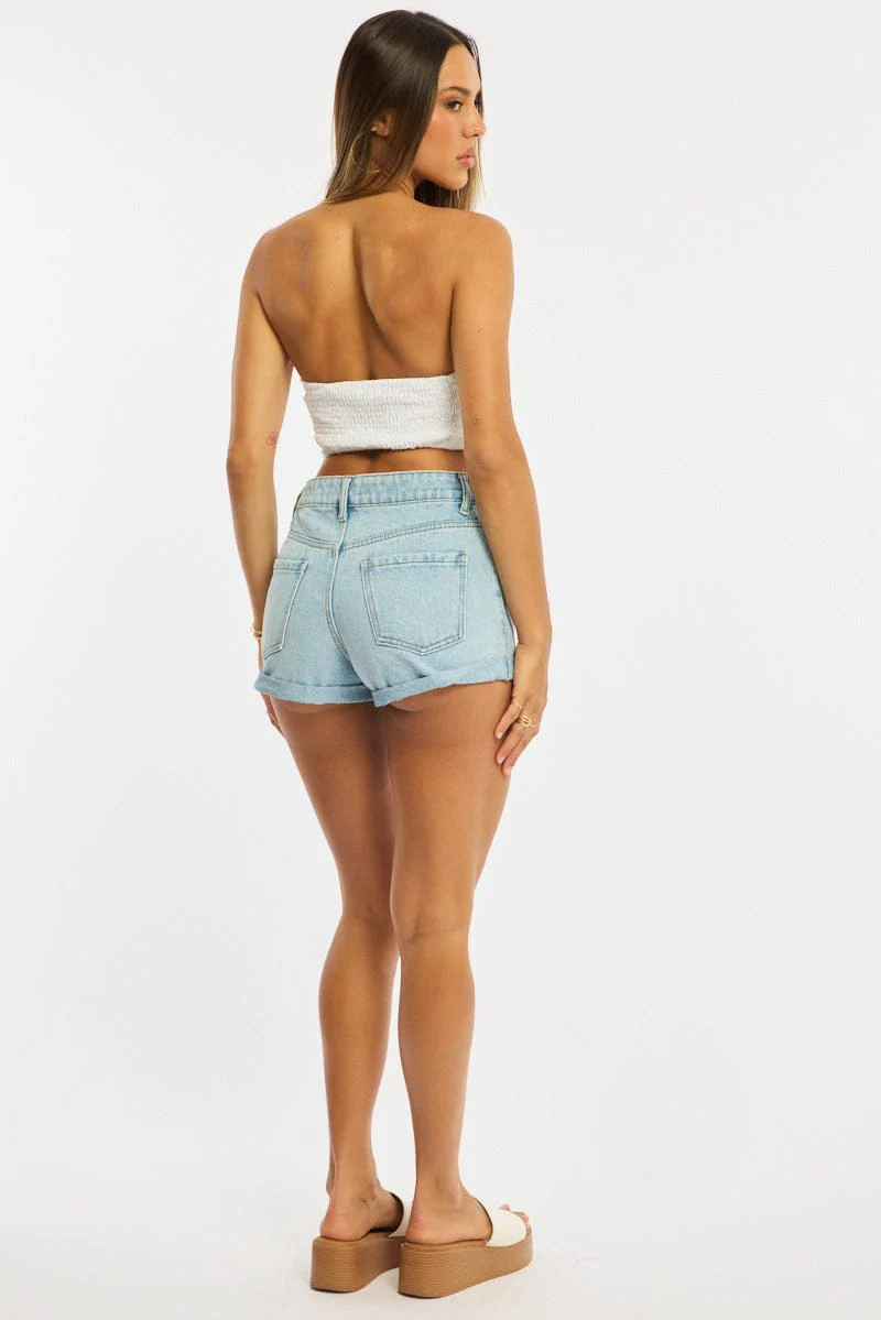 Denim Relaxed Shorts Mid Rise - Image 6