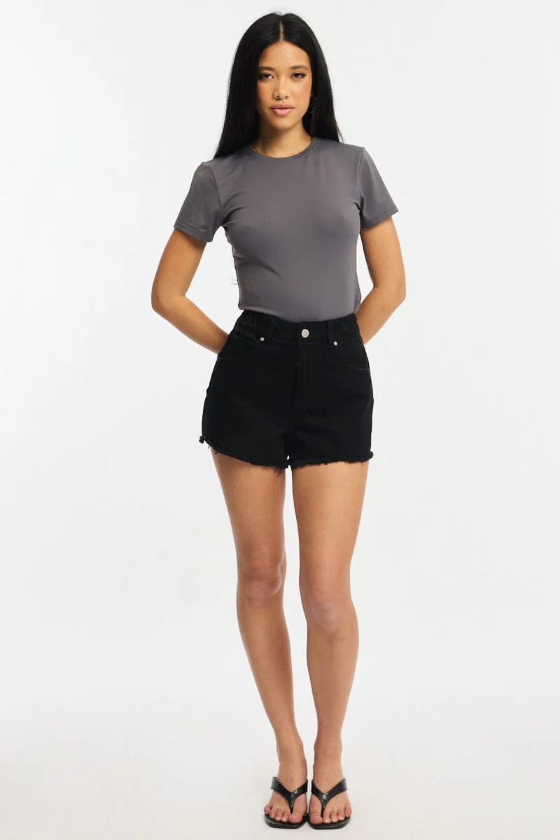 Denim Relaxed Shorts Mid Rise - Image 3