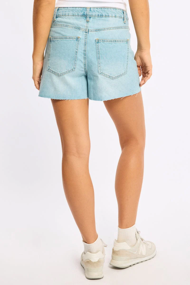 Denim Relaxed Shorts Mid Rise - Image 4