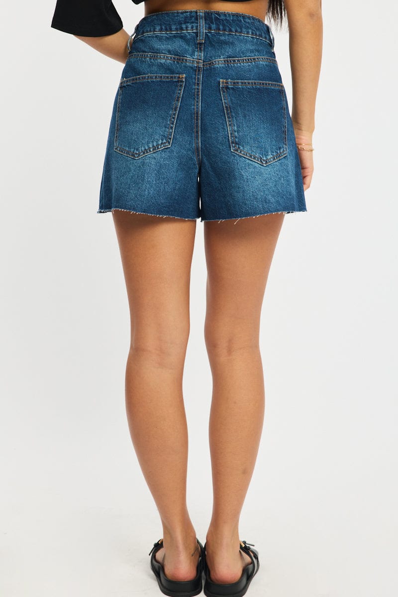 Denim Relaxed Shorts Mid Rise - Image 4