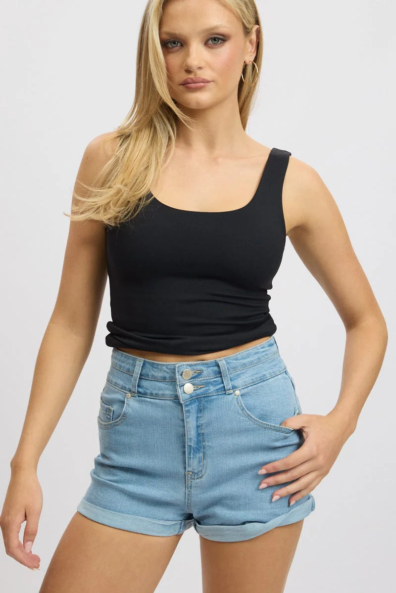 Denim Skinny Denim Short High Rise - Image 2