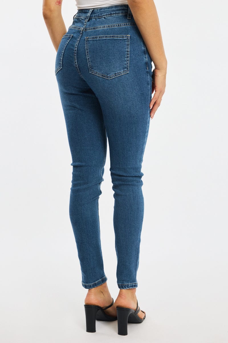 Denim Skinny Jeans High Rise - Image 4