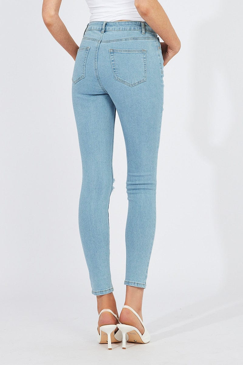 Denim Skinny Jeans Ripped - Image 5