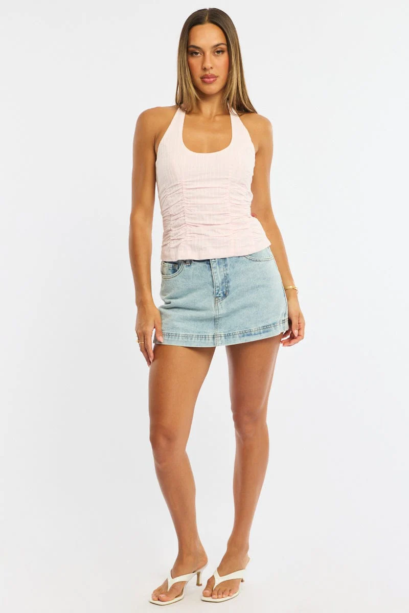 Denim Skorts Skirt High Rise - Image 4