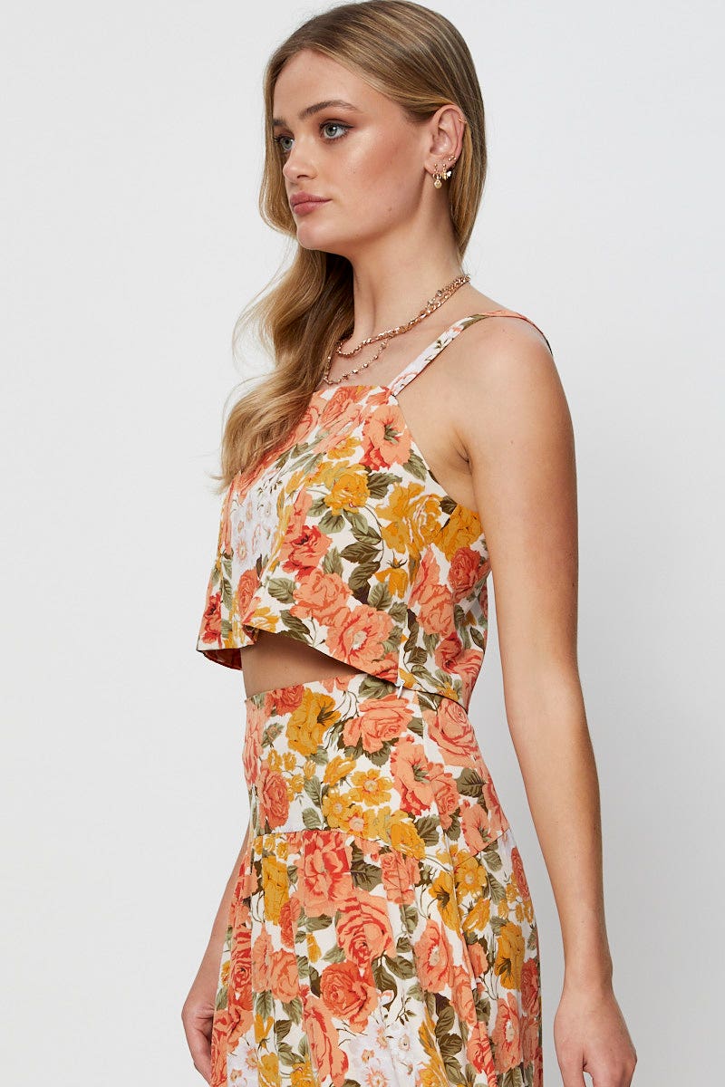 Floral Print Crop Top Sleeveless - Image 4