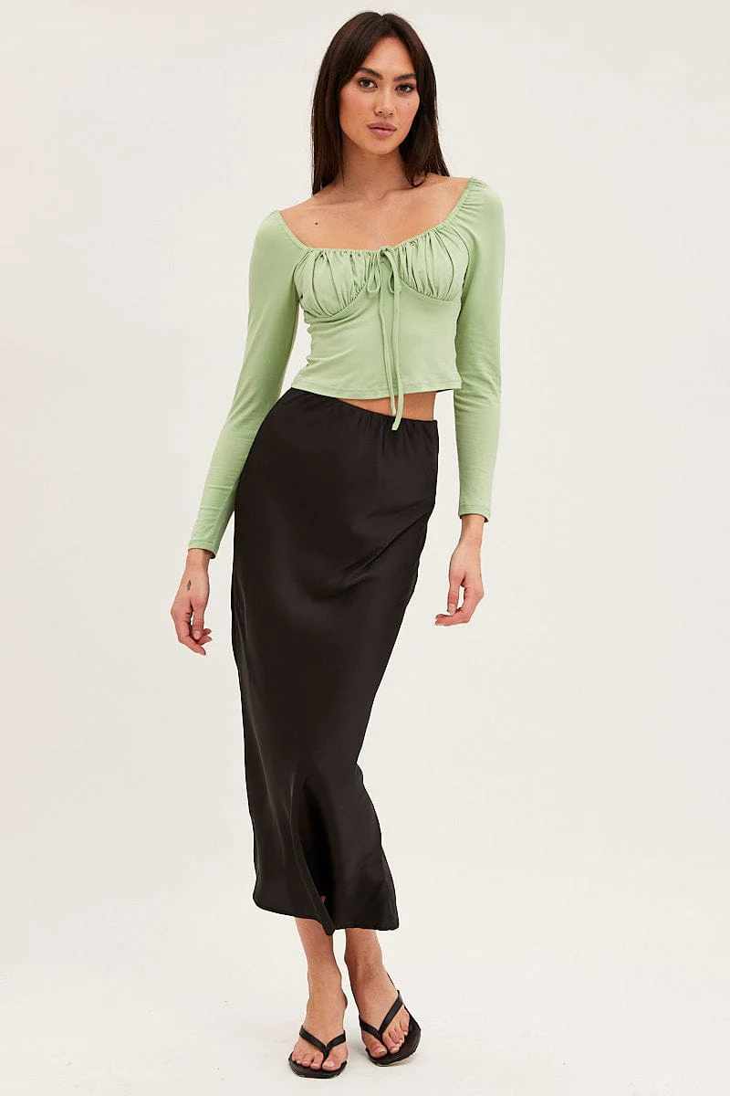 Green Bodice Top Long Sleeve - Image 2