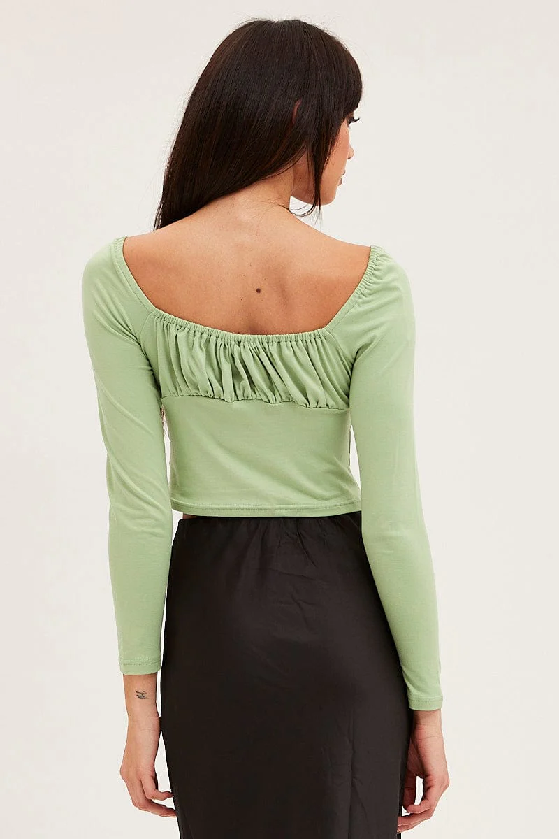 Green Bodice Top Long Sleeve - Image 5