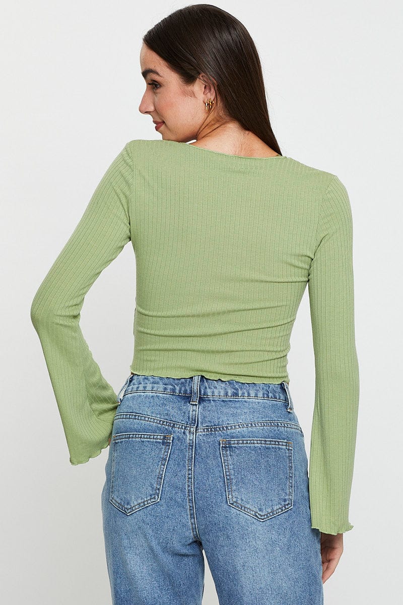 Green Crop Top Long Sleeve - Image 5