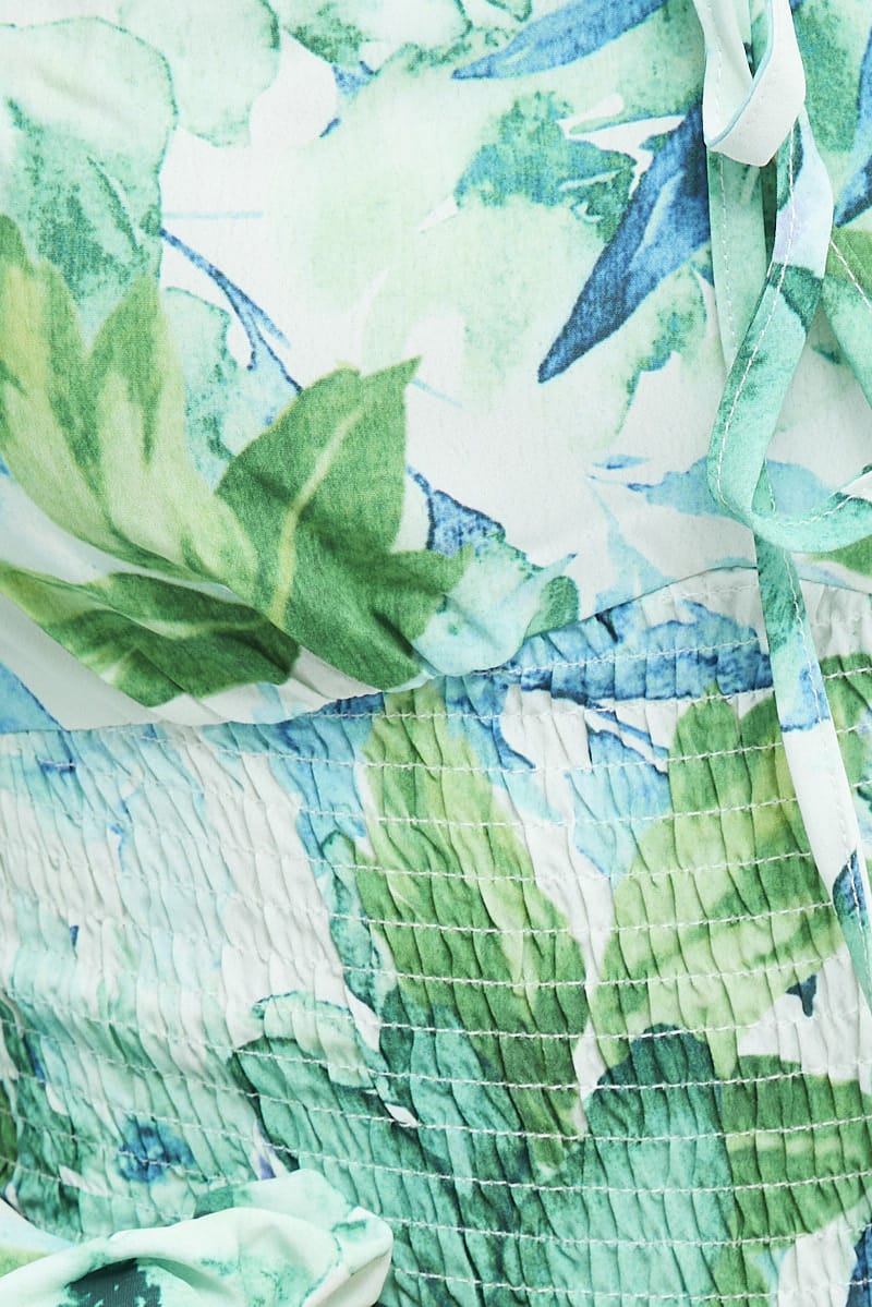Green Floral Bodysuit Long Sleeve Floral Print - Image 6