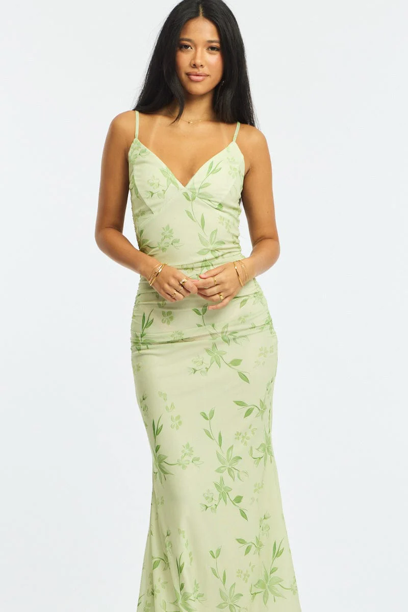 Green Floral Maxi Dress - Image 2