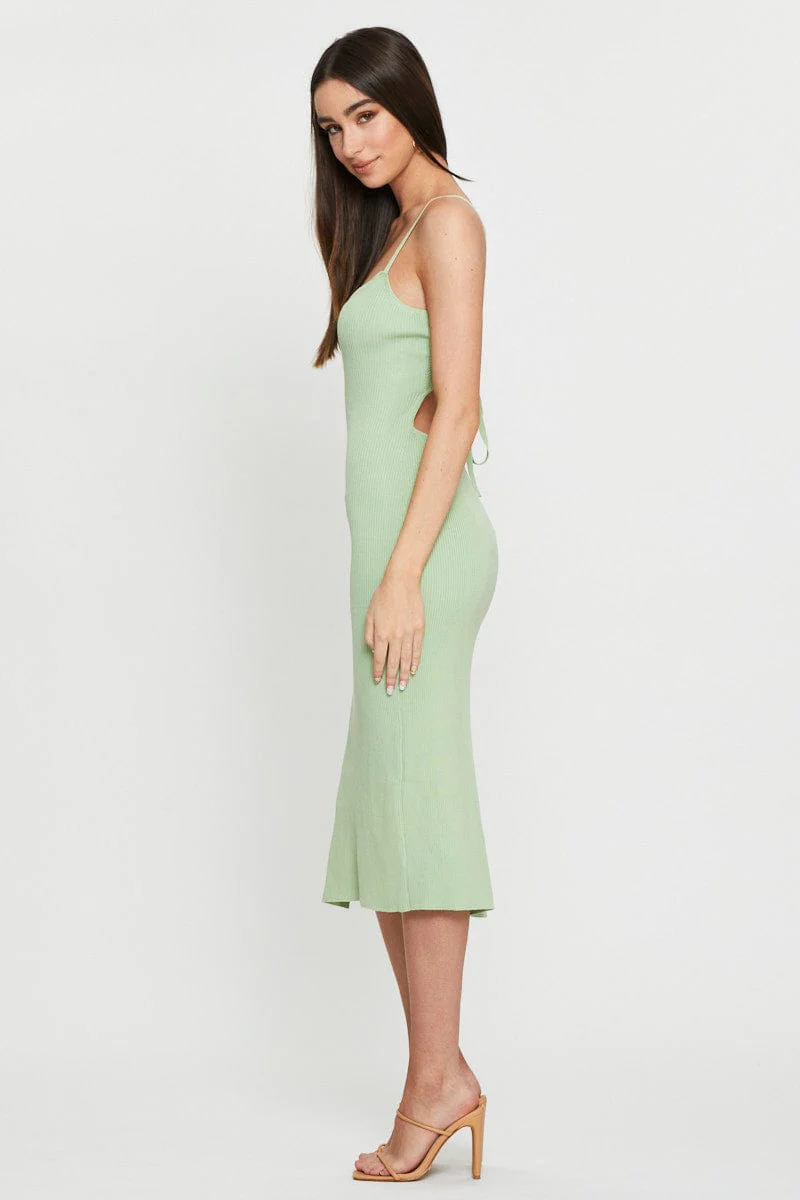 Green Knit Dress Bodycon - Image 4