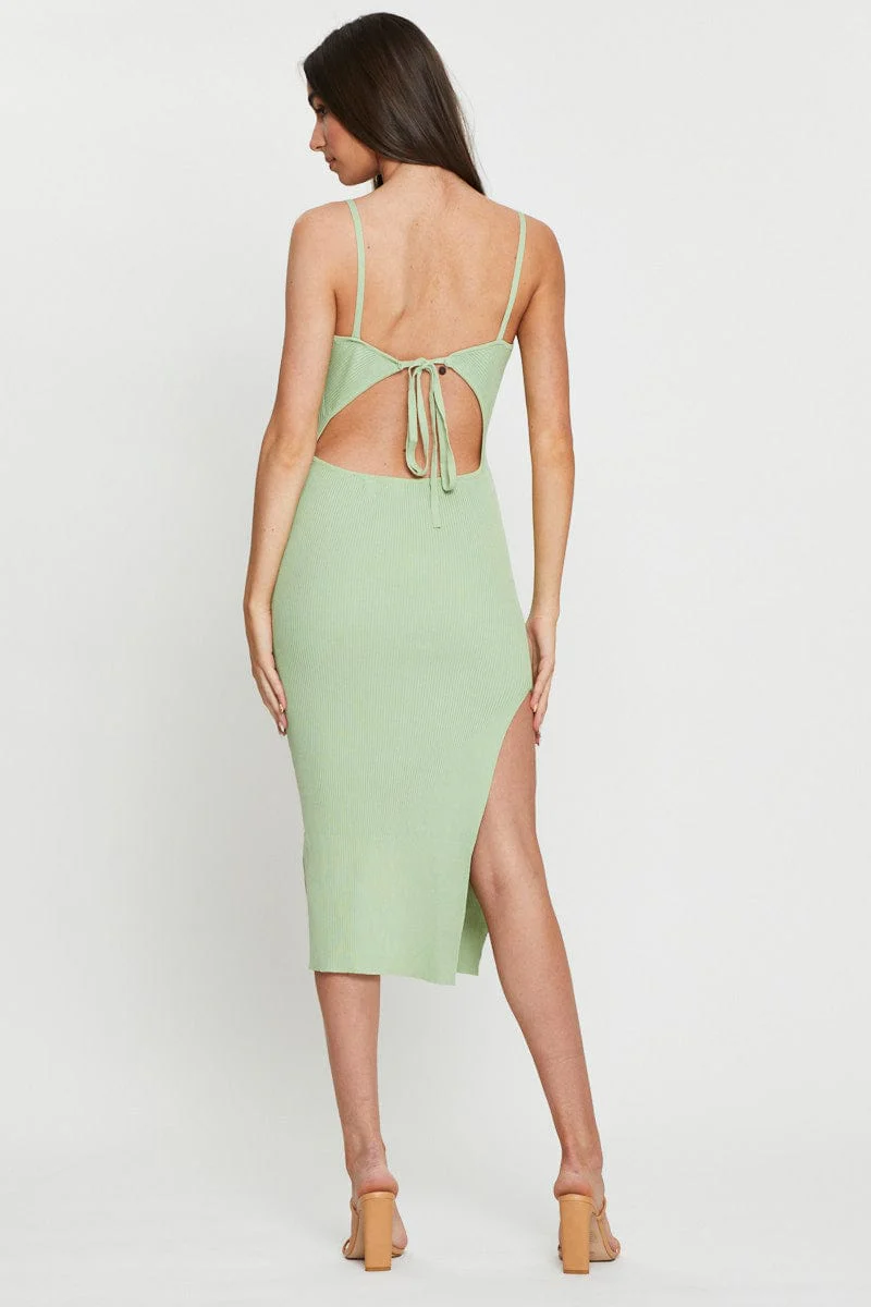 Green Knit Dress Bodycon - Image 5