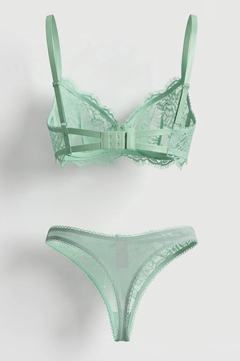 Green Lace Lingerie Set - Image 2