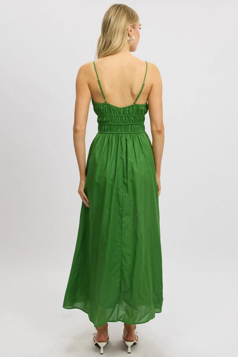 Green Maxi Dress Strappy - Image 5