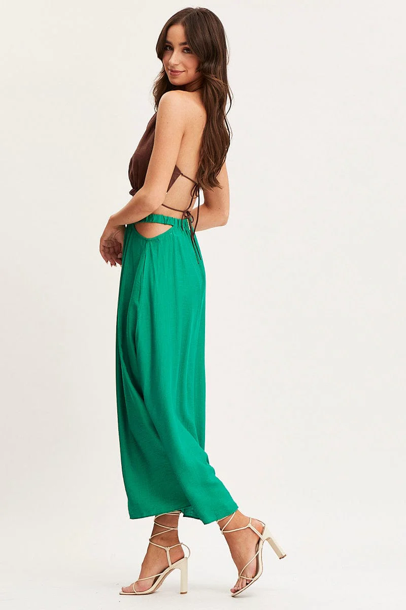 Green Maxi Skirt High Rise Cut Out - Image 6