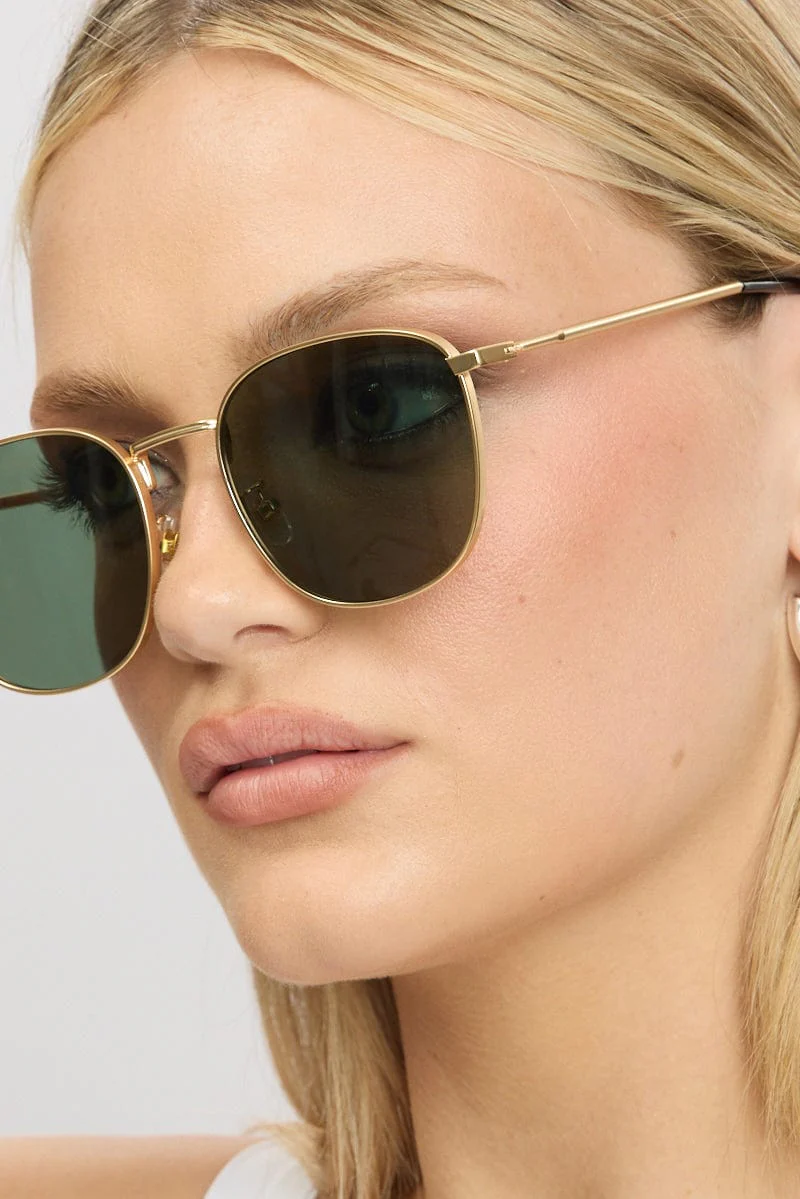 Green Metal Frame Sunglasses - Image 2