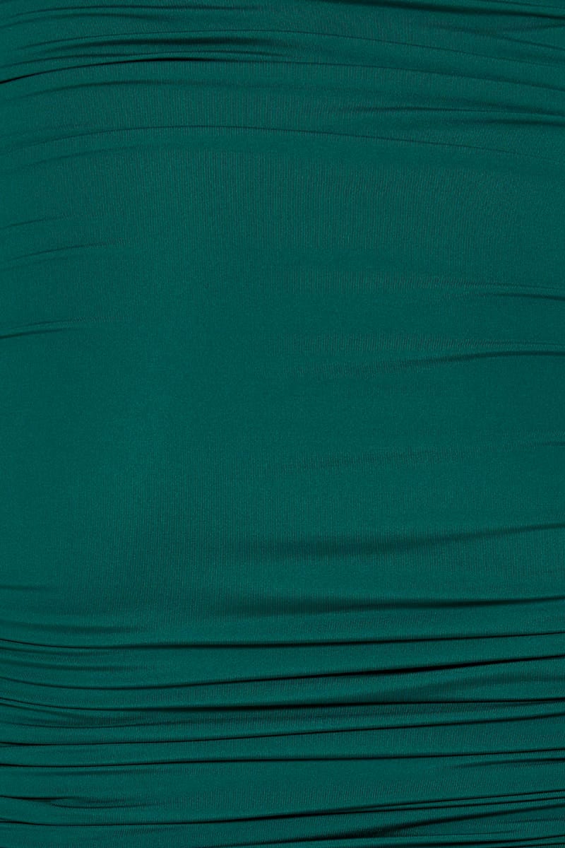 Green Midi Skirt Ruched - Image 9